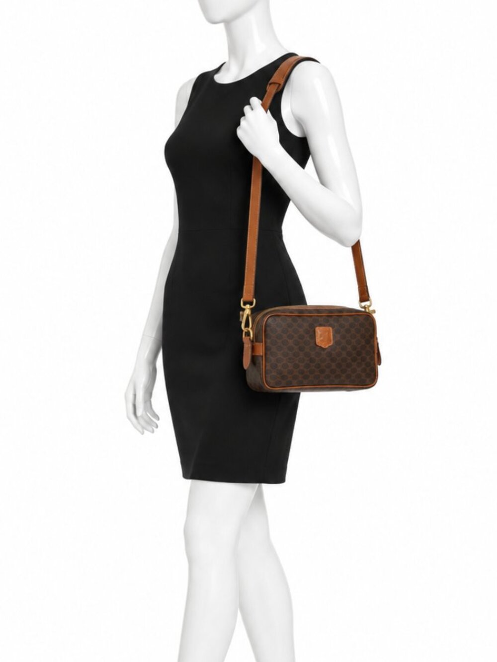 Celine Macadam Brown Crossbody Shoulder Bag